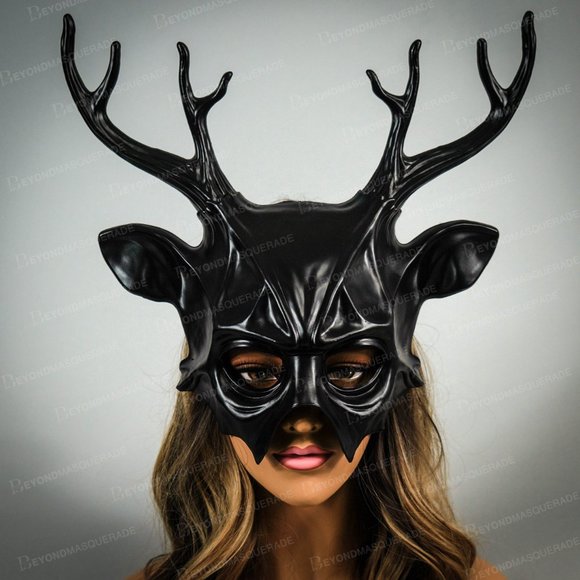 HORNS HEADBAND MASQUERADE MASK DEER ANTLERS - Picture 4 of 4